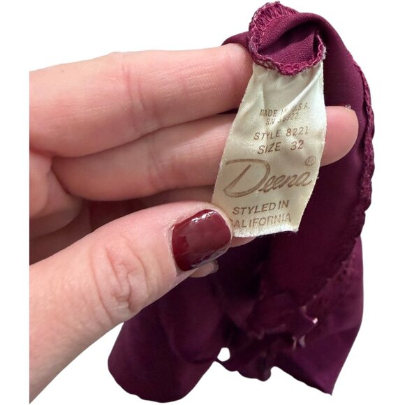 Vintage Deena Lace Trim Camisole Cami Tank Size 32 Small Purple - Picture 4 of 5